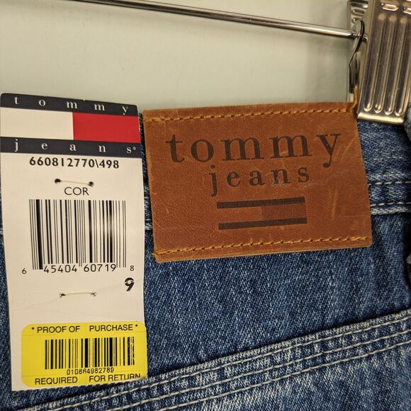 Vintage Y2K Tommy Hilfiger Carpenter Jeans Blue 9 Wide Leg Red Denim Utility - Picture 11 of 15